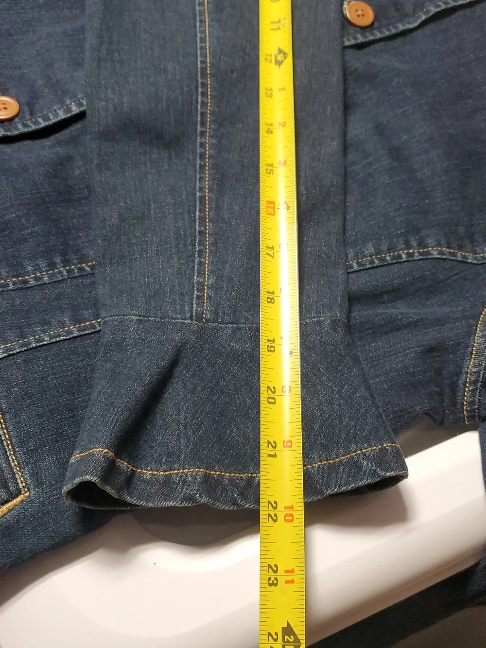 Lauren Ralph Lauren Peplum Denim Jacket Size 12 Dark Wash Spring Layering Preppy - Picture 12 of 13